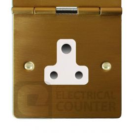 Satin Brass 1 Gang 5A Unswitched Floor Socket image