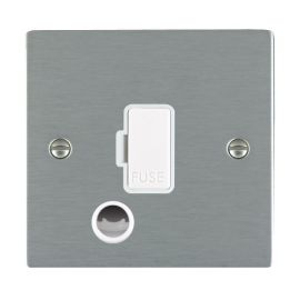 Hamilton 84FOCWH-W Sheer Satin Steel 1 Gang 13A Flex Outlet Fused Spur Unit - White Insert
