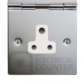 Bright Chrome 1 Gang 5A Unswitched Floor Socket image