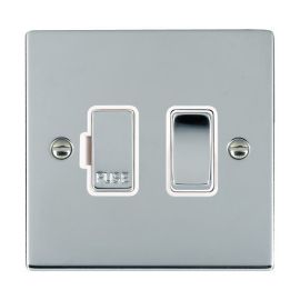Hamilton 87SPBC-W Sheer Bright Chrome 1 Gang 13A 2 Pole Switched Fused Spur Unit - Chrome and White Insert