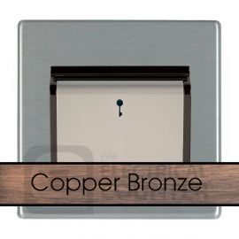 Hamilton 8CBCC11BL-B Sheer CFX Copper Bronze 1 Gang 10A 6AX Single Pole LED Locator Hotel Key Card Switch - Black Insert image