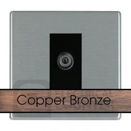 Hamilton 8CBCDSATB Sheer CFX Copper Bronze 1 Gang Non-Isolated Satellite Outlet - Black Insert image