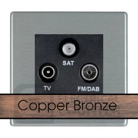 Hamilton 8CBCDTRIDB Sheer CFX Copper Bronze 1x TV 1x FM 1x SAT Triplexer - Black Insert image