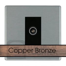 Hamilton 8CBCDTVFB Sheer CFX Copper Bronze 1 Gang Non-Isolated Female Coaxial TV Socket - Black Insert image