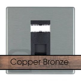 Hamilton 8CBCJ12B Sheer CFX Copper Bronze 1 Gang RJ12 Outlet - Black Insert image
