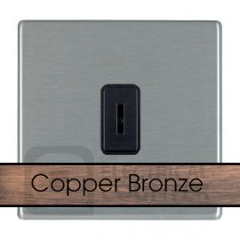 Hamilton 8CBCK21B Sheer CFX Copper Bronze 1 Gang 20AX 2 Way Key Switch - Black Insert image