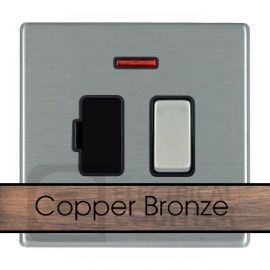 Hamilton 8CBCSPNBL-B Sheer CFX Copper Bronze 13A Double Pole Neon Fused Connection Unit - Black Insert image