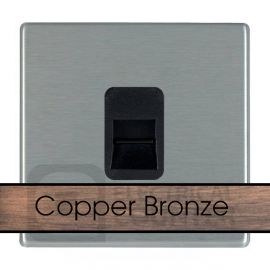 Hamilton 8CBCTCMB Sheer CFX Copper Bronze 1 Gang Master Telephone Socket - Black Insert image