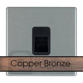 Hamilton 8CBCTCSB Sheer CFX Copper Bronze 1 Gang Secondary Telephone Socket - Black Insert image