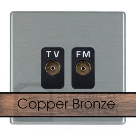 Hamilton 8CBCTVFMB Sheer CFX Copper Bronze 1x TV 1x FM Diplexer - Black Insert image