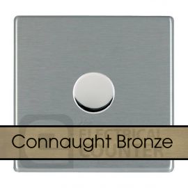 Hamilton 8HBC1X40 Sheer CFX Connaught Bronze 1 Gang 400W 2 Way Resistive Leading Edge Push Dimmer Switch image