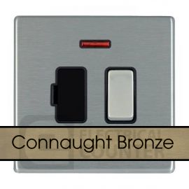 Hamilton 8HBCSPNBL-B Sheer CFX Connaught Bronze 13A Double Pole Neon Fused Connection Unit - Black Insert