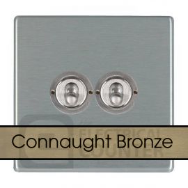 Hamilton 8HBCT22 Sheer CFX Connaught Bronze 2 Gang 20AX 2 Way Toggle Switch
