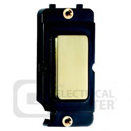 Grid-IT Satin Brass Blank Grid Fix Module with a Black Surround image