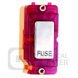 Grid-IT Satin Steel 13A Fuse Grid Fix Module with a Red Neon
