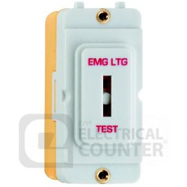 Grid-IT White 2 Way 20AX Key Switch Module "EMG LTG Test" Printed 