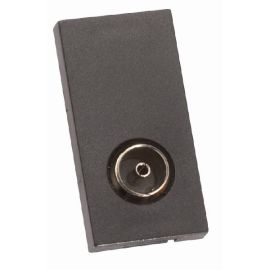 Hamilton MOD-TVB EuroFix Black 25x50mm Non-Isolated 1in-1out Coaxial Outlet Module