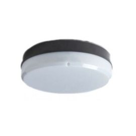 Black Circular 15W IP65 LED Emergency & M/V Sensor Bulkhead Fitting image
