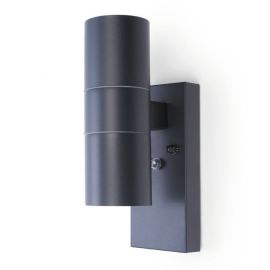 Coral Anthracite Grey Up/Down Wall Light with Photocell 35W IP44
