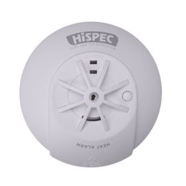HiSPEC HSSA-HE-RF10-PRO Heat Detector Mains Wireless Interconnection Capability Lithium Battery Backup with Test and Hush Buttons