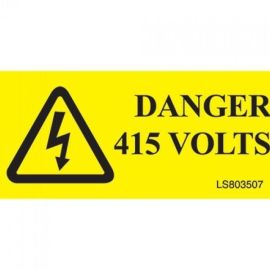 "DANGER 415 VOLTS" Electrical Safety Labels - Roll of 100