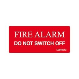 "FIRE ALARM DO NOT SWITCH OFF" Electrical Safety Labels - Roll of 100 image