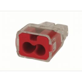 Ideal 30-1032 Wago IN-SURE Push-In Wire Connector Model 32 2 Port Red Box of 100 image