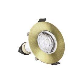 Integral LED ILDLFR70D045 Evofire Antique Brass IP65 GU10 70mm Round Fire Rated Downlight image