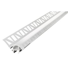 Integral LED ILPFC156 1m Aluminium Frosted Diffuser Corner Surface Profile with 2 Endcaps