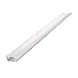 Integral LED ILPFR072 2m 23.2 x 7.9mm Aluminium Frosted Diffuser Recessed Profile with 2 Endcaps, 4 Mounting Brackets