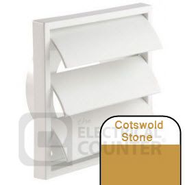 100mm (4") Round Spigot Gravity Shutters Wall Grille - Cotswold Stone