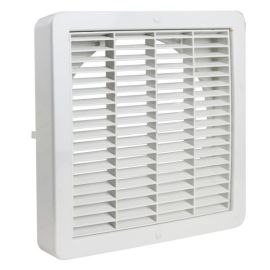 Manrose 1208 230mm 9 Inch White External Wall Plate Fixed Louvre Wall Grille