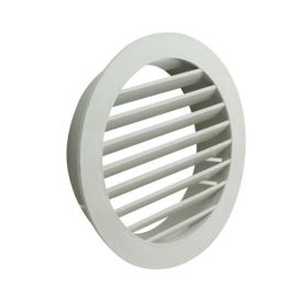 Manrose 41020 External 100mm 4 Inch Round Louvred Grille - White image