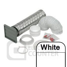 Manrose 41703-W 100mm 4 Inch Tumble Dryer Venting Kit with White Gravity Grille image