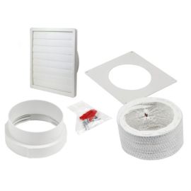 Manrose 7216-W 120mm 5 Inch Flexible Hose Kit, 1m Round Hose And White Gravity Grille