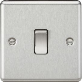 Knightsbridge CL834BC Rounded Edge Brushed Chrome 1 Gang 20A 2 Pole Switch