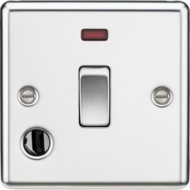 Knightsbridge CL834FPC Rounded Edge Polished Chrome 1 Gang 20A 2 Pole Flex Outlet Neon Switch