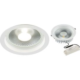 Knightsbridge CRDL30 White IP20 30W 3480lm 4000K 220mm Dimmable COB LED Recessed Commercial Downlight image