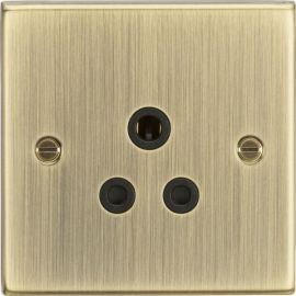 Knightsbridge CS5AAB Square Edge Antique Brass 5A Unswitched Socket 