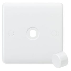 Knightsbridge CU1DIM Curved Edge White 1 Gang Dimmer Plate with Matching Dimmer Cap image