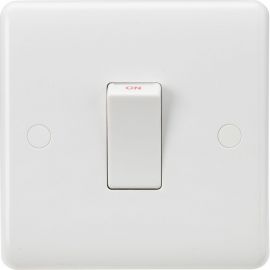 Knightsbridge CU8331W Curved Edge White with White Rocker Small 1 Gang 45A 2 Pole Switch image