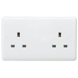 Knightsbridge 13A One Pole 2G Double Switched Wall Socket CU9000S Curved Edge 