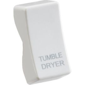Knightsbridge CUDRY Grid White TUMBLE DRYER Curved Edge Switch Cover