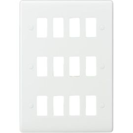 Knightsbridge CUG12 Grid White 12 Aperture Curved Edge Front Plate image