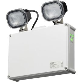 Knightsbridge EMTWINST White IP65 2x3W 490lm 6000K Non-Maintained Self Test LED Twin Emergency Spotlight