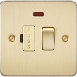 Knightsbridge FP6300NBB Flat Plate Brushed Brass 13A Neon Switched Fused Spur Unit