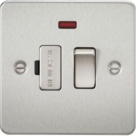 Knightsbridge FP6300NBC Flat Plate Brushed Chrome 13A Neon Switched Fused Spur Unit image