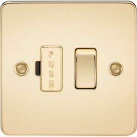 Knightsbridge FP6300PB Flat Plate Polished Brass 13A Switched Fused Spur Unit