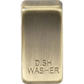 Knightsbridge GDDISHAB Grid Antique Brass DISHWASHER Switch Cover