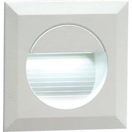 Knightsbridge NH019W White IP54 1W 45lm 6000K 80mm LED Recessed Square Guide Stair or Wall Light image